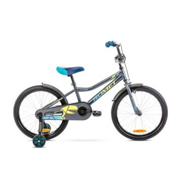 Bicicleta pentru copii Romet Tom 20, marime S/10, Gri/Galben