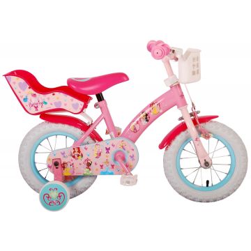 Bicicleta pentru fete Disney Princess, 12 inch, culoare roz, frana de mana fata + contra