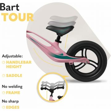 Bicicleta usoara Lionelo Bart Tour fara pedale Pink Bubblegum