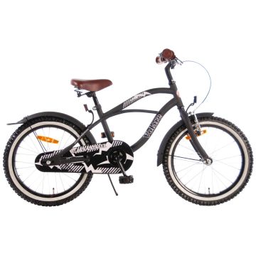 Bicicleta Volare Black Cruiser pentru baieti, 18 inch, culoare negru mat, frana de mana + contra