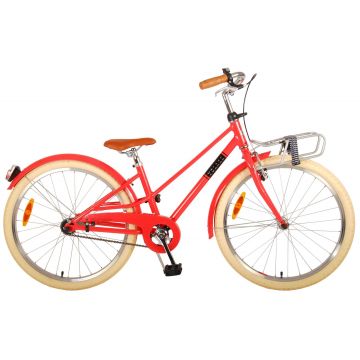 Bicicleta Volare Melody pentru copii - Fete - 24 inch - rosu pastel - Prime Collection culoare Rosu