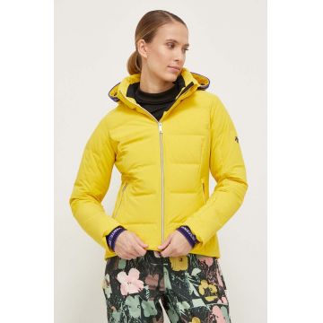 Descente geacă de schi din puf Joanna culoarea galben