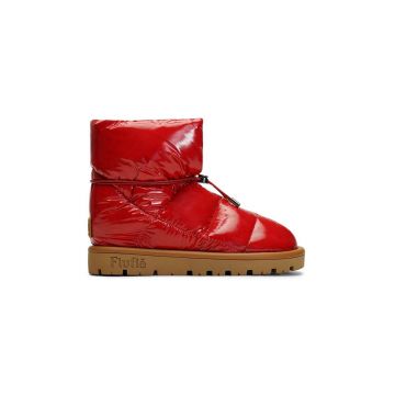 Flufie cizme de iarna Shiny culoarea rosu