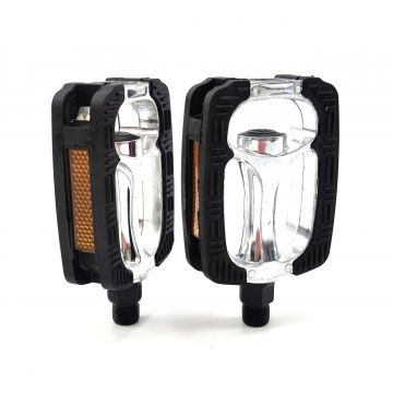 Pedale biciclete Jet 879A, aluminiu/cauciuc, filet 9/16