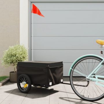 Remorcă de marfă pentru biciclete, negru, 30 kg, fier