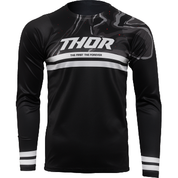 Tricou biciclisti Thor, culoare negru/alb, marime S