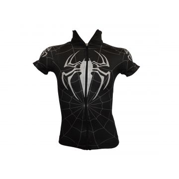 Tricou Ciclism Copii Culoare Negru SpiderMan Marime 4 Ani