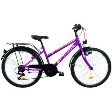Bicicleta Copii Colinelli 2414, Schimbator TSM10R, 6 Viteze, Cadru Otel, Marimea 350 mm, Roti 24inch, Frane V - Brake (Violet)
