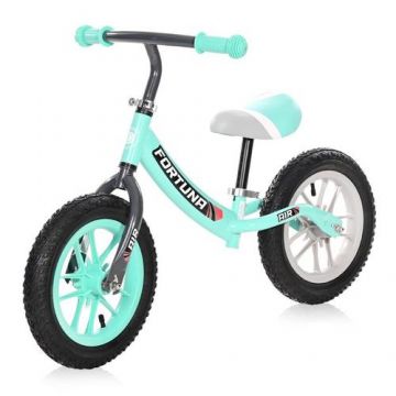 Bicicleta de echilibru Lorelli, Fortuna Air, 2-5 Ani, 12 inch, anvelope cu camera, jante cu leduri, Grey & Green