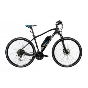 Bicicleta Electrica Devron 28161, roti 28inch, 490mm, viteze 16, motor 250 W, Negru