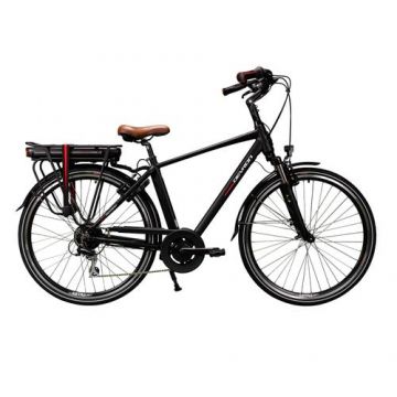 Bicicleta Electrica Devron 28221, roti 28inch, L, acumulator 11.6 Ah, Viteza maxima 25 km/h, Putere motor 250 W, Negru