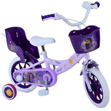 Bicicleta pentru baieti Disney Wish Kinderfiets, 12 inch, culoare violet / mov, frana de mana fata si contra