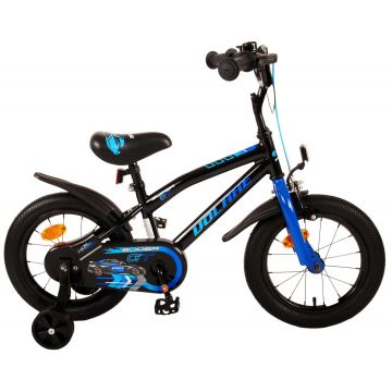 Bicicleta pentru baieti Volare Super GT, 14 inch, culoare negru/albastru, frana de mana fata si contra