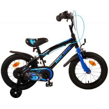 Bicicleta pentru baieti Volare Super GT, 14 inch, culoare negru/albastru, frana de mana fata si spate