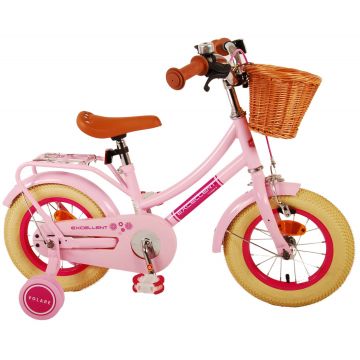Bicicleta pentru fete Volare Excellent, 12 inch, culoare roz, frana de mana si contra