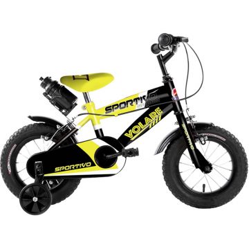 Bicicleta Volare Sportivo pentru baieti, 12 inch, culoare galben/negru, frana de mana fata - spate
