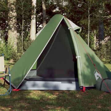 Cort de camping 2 persoane, verde, 267x154x117 cm, tafta 185T