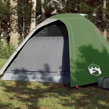 Cort de camping 4 persoane, verde, 267x272x145 cm, tafta 185T