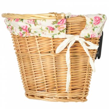 Cos impletit din rachita pentru biciclete 26x23 cm Flowers