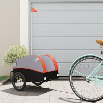 Remorcă pentru biciclete negru/portocaliu, 30 kg, fier