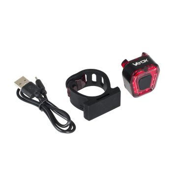 Stop bicicleta cu LED incarcare USB rezistenta la apa 100 lumeni Rosu