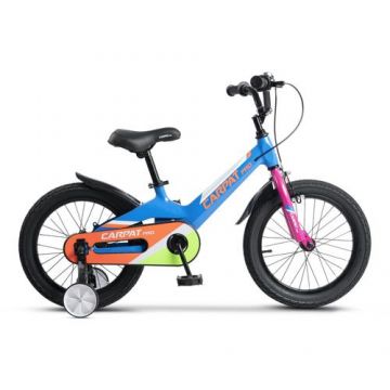 Bicicleta Copii 4-6 ani Carpat PRO C16122B, roti 16inch, Albastru/Portocaliu