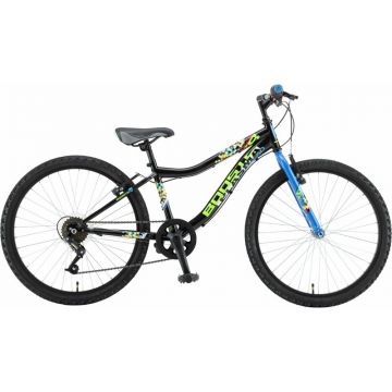 Bicicleta Copii Booster 2023 Plasma - 24 Inch, Negru-Albastru