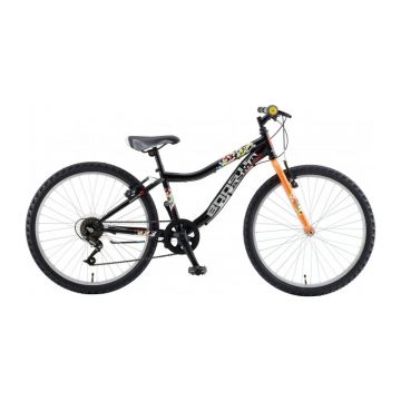 Bicicleta Copii Booster 2023 Plasma - 24 Inch, Negru-Portocaliu