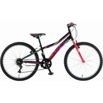Bicicleta Copii Booster 2023 Turbo - 24 Inch, Negru-Roz