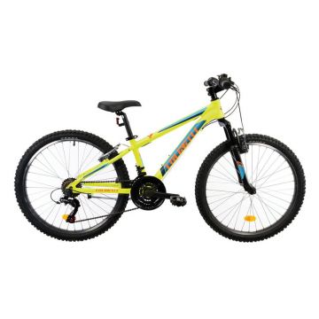 Bicicleta Copii Colinelli COL23, Schimbator Shimano, 18 Viteze, Cadru Otel, Marimea 300 mm, Roti 24 inch, Frane V - Brake, Culoare Verde