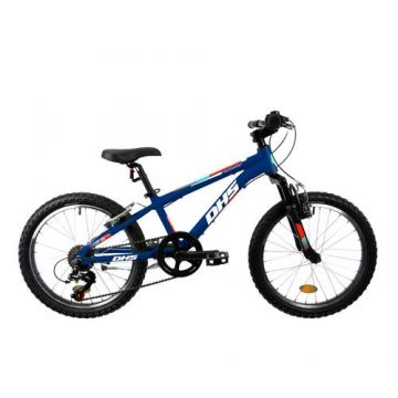 Bicicleta Copii DHS Terrana 2023, roti 20 Inch,  6 viteze, Albastru
