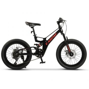 Bicicleta Copii MTB-FS Carpat C20344A, roti 20inch, Negru/Rosu
