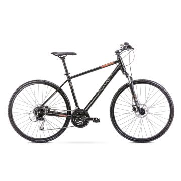 Bicicleta de trekking pentru barbati Romet Orkan 3 M Negru/Portocaliu 2021