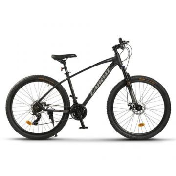 Bicicleta MTB Carpat Invictus C2757C 27.5inch, Transmisie Shimano Tourney 7x3, Cadru Aluminiu, Roti 27.5 Inch, Frane Shimano mecanice pe Disc, Furca cu blocator, Negru/Gri