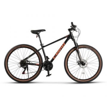 Bicicleta MTB Carpat Tanker C27312B 27.5inch, Schimbator spate Shimano Tourney TZ 7 viteze, Manete Secventiale 21 viteze, Roti 27.5 Inch, Cadru Aluminiu 6061, Frane pe Disc, Negru/Portocaliu