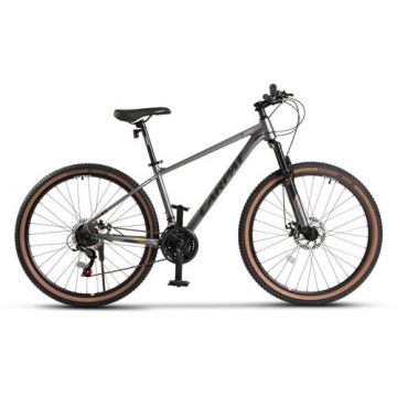 Bicicleta MTB Carpat Tanker C27312B, roti 27.5inch, Manete Secventiale 21 viteze, Cadru Aluminiu 6061, Frane pe Disc (Gri/Negru)