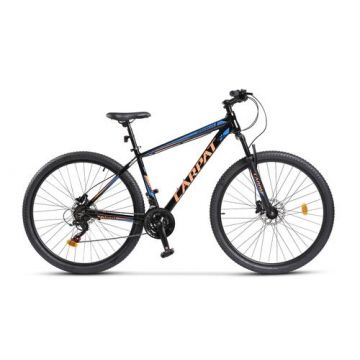 Bicicleta MTB-HT Carpat MONTAN C2958H, Shimano Tourney TZ 21 viteze, Roti 29 Inch, Cadru Aluminiu, Frane pe Disc (Negru/Albastru)