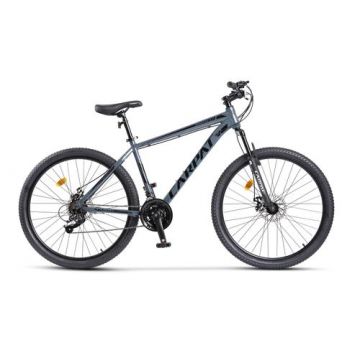 Bicicleta MTB-HT Carpat SPARTAN C27581A roti 27.5inch, cadru aluminiu, Sistem de franare mecanic pe disc, 21 viteze (Gri/Negru)