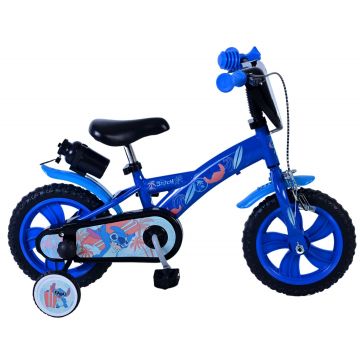 Bicicleta pentru baieti Disney Stitch, 12 inch, culoare albastru, frana de mana fata si contra