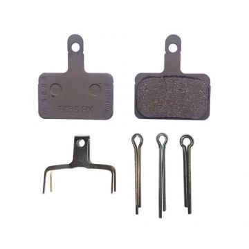 Set 2 placute de frana Shimano B05S resin cu arc, 3 tipuri de split pin