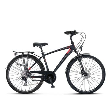 Bicicleta City Umit Ventura, M-460-ATB-S, culoare negru/rosu, roata 28