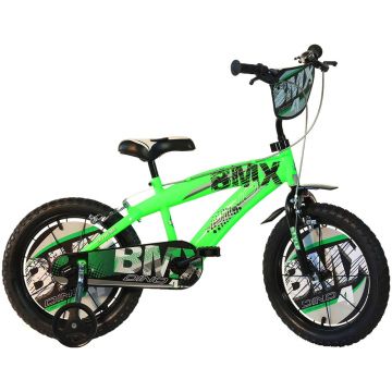 Bicicleta copii Dino Bikes 14' BMX negru si verde