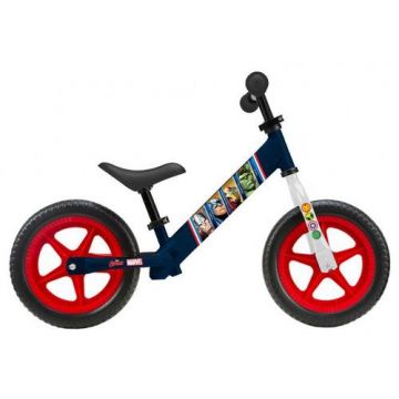 Bicicleta Copii PEGAS Avengers, anvelope de spuma EVA - 12 inch, sa moale reglabila 29 - 41 cm, rulmenti din otel, Albastru