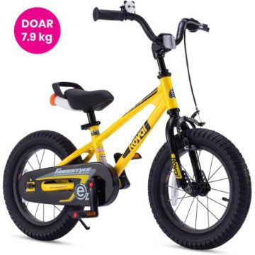 Bicicleta copii Royal Baby EZ Freestyle, roti 14inch, cadru otel (Galben)