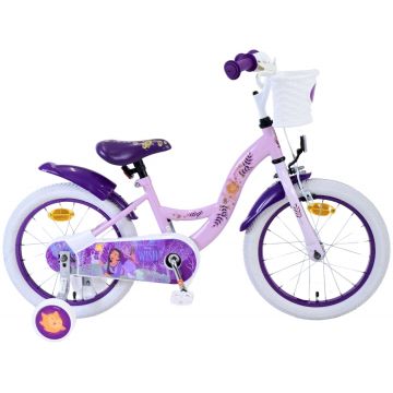 Bicicleta pentru fete Disney Wish, 16 inch, culoare violet/alb, frana de mana fata si frana contra spate