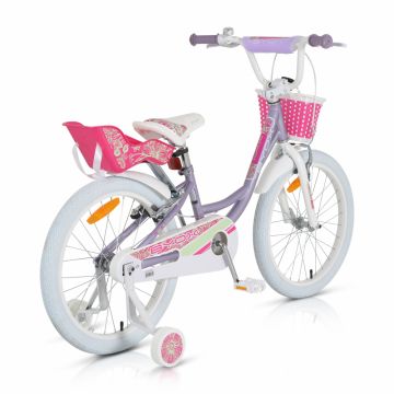 Bicicleta pentru fetite cu roti ajutatoare Byox Fashion Girl Lilac 20 inch