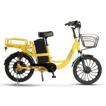 Bicicleta Electrica Tip Scooter Carpat E-Delivery C20314E 20inch, Roti 20 Inch, Frana fata tambur, Frana spate disc, Motor 350W, Autonomie intre 60-80 Km, Galben