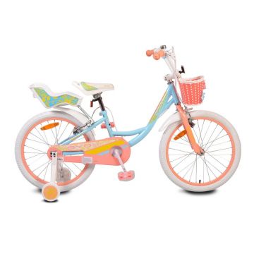Bicicleta pentru fete 20 inch Byox Fashion albastru cu roti ajutatoare