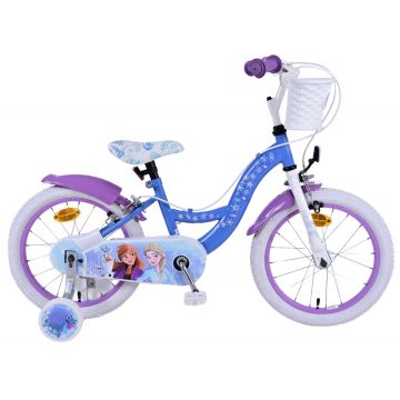 Bicicleta pentru fete Disney Frozen 2, 16 inch, culoare albastru/violet, frana de mana fata si spate