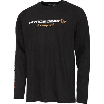 Bluza Savage Gear Signature Long Sleeve, Black Caviar (Marime: 2XL)